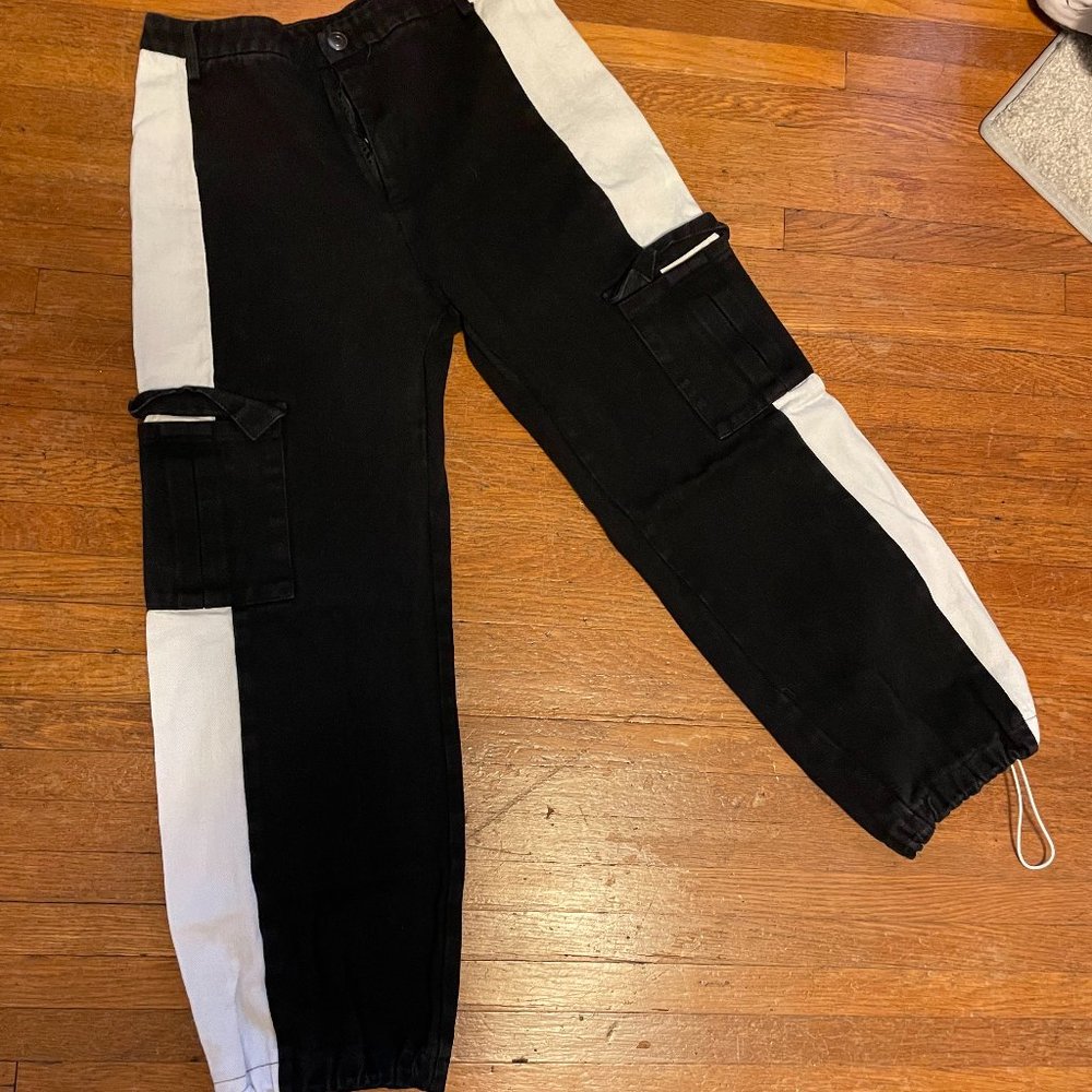 Black and White Cargo Pants